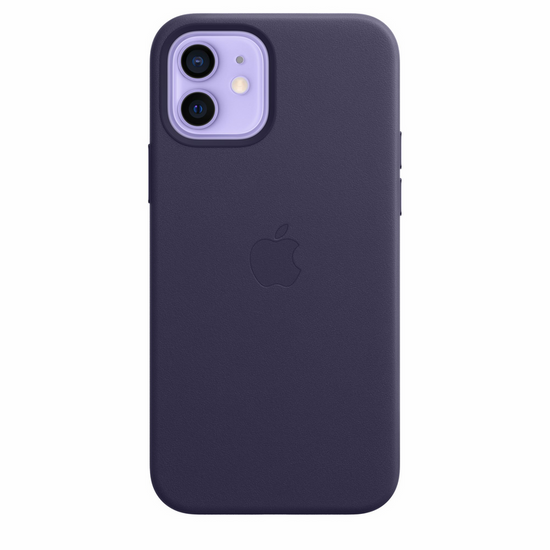 Oryginalne Skórzane Etui Apple iPhone 12 / 12 Pro Deep Violet