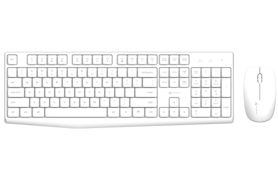 Nuovo Set Ufficio Wireless Triadyn ELTANIN Tastiera PORTIA e Mouse BELINDA 1600 DPI Bianco