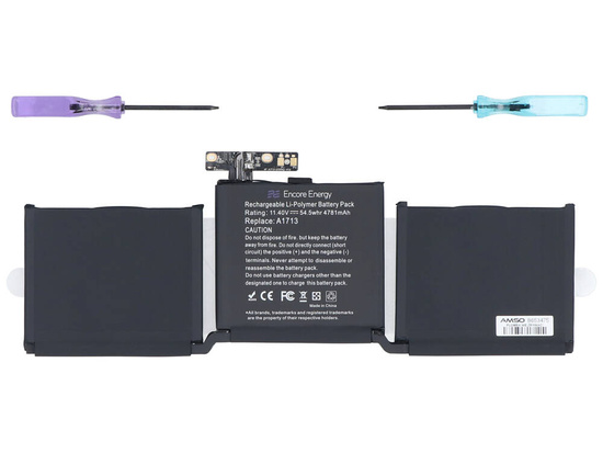 Batteria nuova Encore Energy per Apple MacBook Pro 13 A1708 2016-2017 54,5Wh 11.4V 4781mAh A1713