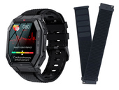 Nuevo Smartwatch GlacierX Trail Black + Correa para smartwatch GlacierX Grip Strap Nylon Black 22mm