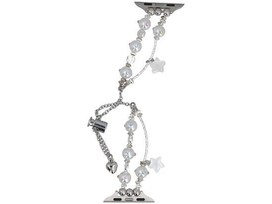 Nuovo bracciale per smartwatch GlacierX Slider Clasp Double Chain Cosmic Bracelet Silver Prism per Apple Watch 38/40/41mm Color argento