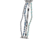 Neue Armbanduhr GlacierX Multi Strand Beaded Bracelet Crystal Blue für Apple Watch 38/40/41mm Silber-blau