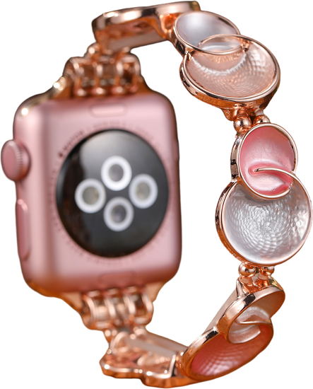 Neue Armbanduhr GlacierX Gleam Bubbles Stretch Bracelet Rose für Apple Watch 38/40/41mm Rosa
