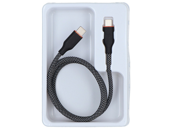 Nový magnetický kabel Encore Energy USB-C x2 kabel QC PD 3A 60W pro nabíjení a přenos dat 100 cm pletený černobílý EE126-CC