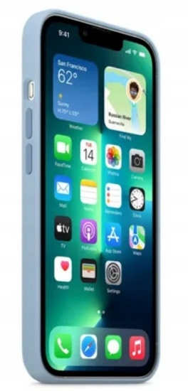 Custodia in silicone originale Apple iPhone 13 Pro Blue Fog