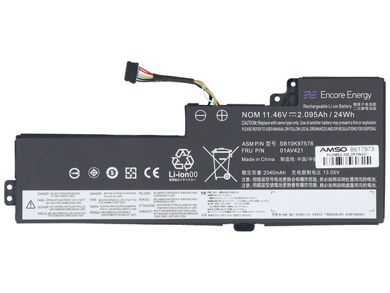 New Encore Energy battery for Lenovo ThinkPad T470 T480 A475 A485 24Wh 11.46V 2095mAh 01AV421