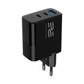 Нова мережна зарядка Encore Energy GaN QC 4+ PD 3.0 USB-A USB-C x2 65W MD-6583R з дисплеєм + Кабель USB-C Encore Energy 2м