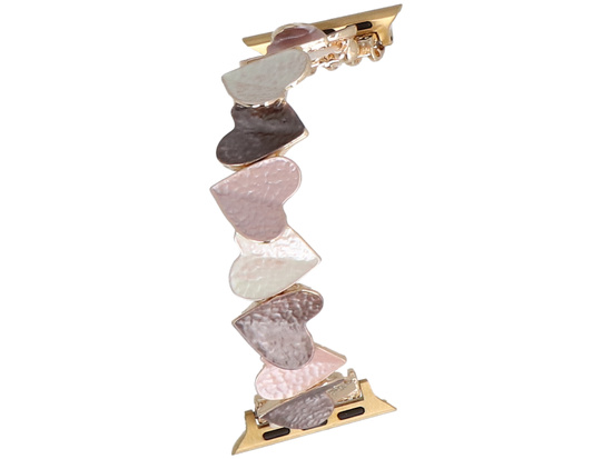 Nueva pulsera para smartwatch GlacierX Gleam Heartbeat Stretch Bracelet Rose Coffee para Apple Watch 38/40/41mm Marrón-Rosa.