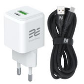 Нова мережна зарядка GaN 20W USB-A USB-C QC PD Encore Energy MD-2083ZC + кабель USB-A USB-C 2м