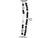 Nouveau bracelet pour smartwatch GlacierX Double Strand Coin Charm Bracelet Onyx Shine pour Apple Watch 38/40/41mm Argent-noir