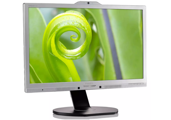 Moniteur Philips 241P6Q 24" LED 1920x1080 IPS DisplayPort DVI Caméra Argenté