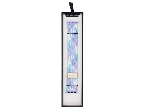 New GlacierX Braided Magnetic Buckle Violet Candy strap for Apple Watch 38/40/41mm white-purple-blue.