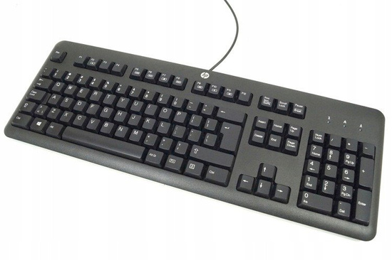 HP KU-1156 USB Büro Tastatur Schwarz QWERTY + Aufkleber