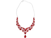 Conjunto de joyería Gala Rojo, collar + pendientes