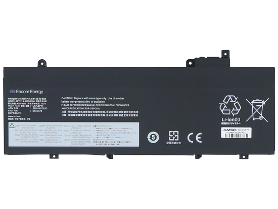 Нова акумуляторна батарея Encore Energy для Lenovo ThinkPad T480s 57Wh 11.58V 4900mAh 01AV478