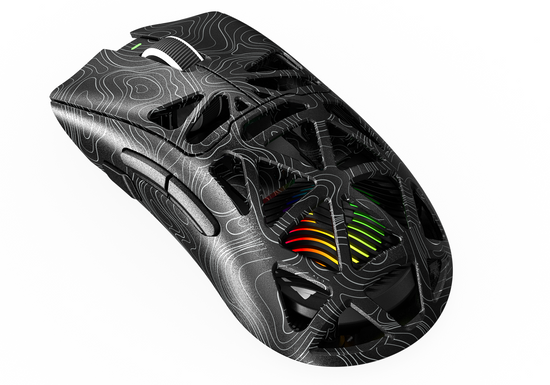 Neue kabellose Gaming-Maus Triadyn Play IAPETUS PixArt PAW3311DB 12000 DPI für Spieler, LED-Beleuchtung HUANO, Schwarz