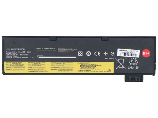Нова батарея Encore Energy для Lenovo ThinkPad A475 P51S T25 T470 T570 48Wh 10.8V 4400mAh 01AV425