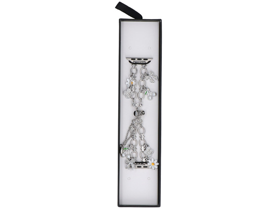 Nový náramek na smartwatch GlacierX Slider Clasp Double Chain Princess Bracelet Silver pro Apple Watch 38/40/41mm Stříbrný