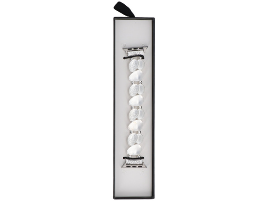 Nueva pulsera para smartwatch GlacierX Gleam Almond Stretch Bracelet Crystal Cloud para Apple Watch 38/40/41mm Plata-Blanco