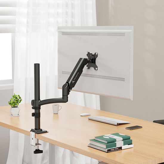 Nuovo Supporto da Scrivania Triadyn HighFlexMount per Monitor Singolo Televisore 13-34" Ergonomico Regolabile Rotante TRD-BLK-Hi1AL