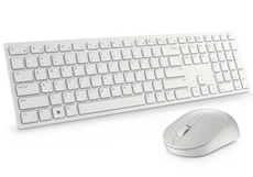 New Dell KM5221W Wireless Set White Keyboard + Mouse + Stickers