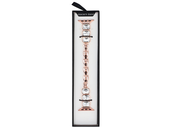 Neue Armbanduhr GlacierX Zirconia Chain Bracelet Roségold für Apple Watch 38/40/41mm Farbe Roségold