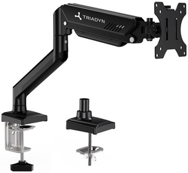 Neuer Schreibtischhalter Triadyn FlexMount für Einzelmonitor Fernseher 13-34" Ergonomisch Verstellbar Drehbar TRD-BLK-1AL