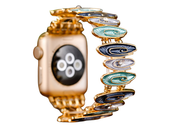 New bracelet for the GlacierX Gleam Waves Stretch Bracelet Coastal Blue smartwatch for Apple Watch 38/40/41mm Sea