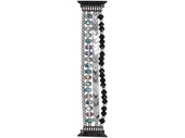 Nueva pulsera para smartwatch GlacierX Multi Strand Beaded Bracelet Crystal Candy para Apple Watch 38/40/41mm Plata-negra-colorida