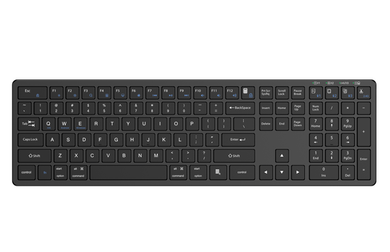 Нова бездротова клавіатура Triadyn PROTEUS Bluetooth 2.4GHz 4-пристрої офісна тонка акумулятор чорна