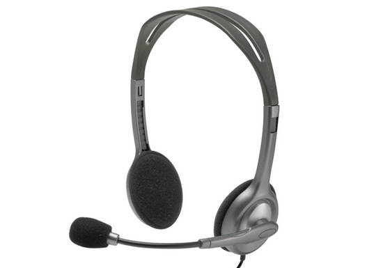 Logitech H111 Stereo Headphones with Microphone Gray