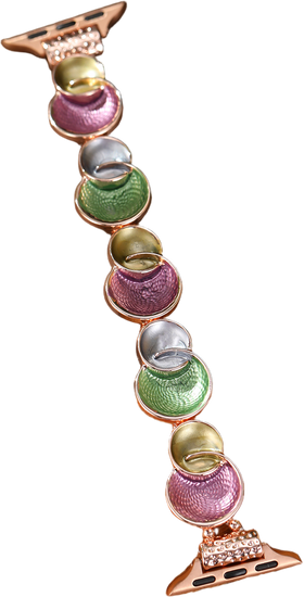 Nueva pulsera para smartwatch GlacierX Gleam Bubbles Stretch Bracelet Dark Orchid para Apple Watch 38/40/41mm Morado-Verde