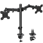 Neuer Tischhalter Triadyn DuoClamp für Zwei Monitore Fernseher 17-32" Ergonomisch Verstellbar Drehbar TRD-BLK-2ST-17"-32"