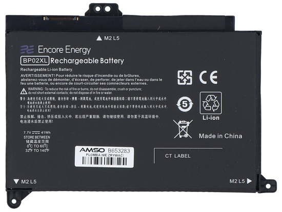 Batería nueva Encore Energy para HP Pavilion 15-AU 15-AW 41Wh 7.7V 5150mAh BP02XL