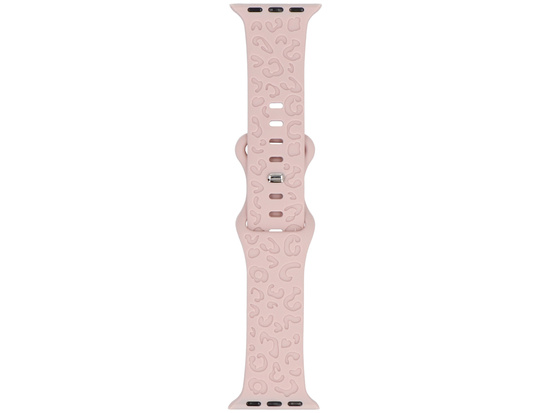 Nový pásek na smartwatch GlacierX Silicone Leopard Dusty Pink pro Apple Watch 38/40/41mm Růžový