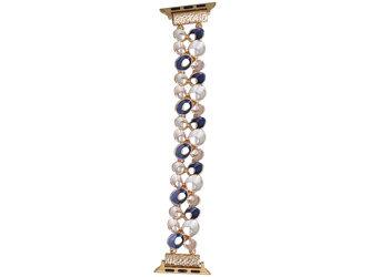 Nuovo bracciale per smartwatch GlacierX Gleam Drops Stretch Bracelet Ocean Blush per Apple Watch 38/40/41mm Oro-Blu