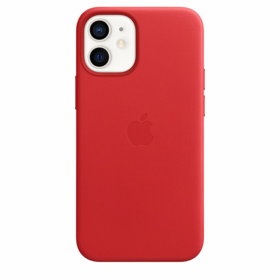 Originál Kůže Pouzdro Apple iPhone 12 Mini Scarlet