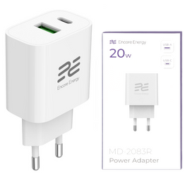 New Encore Energy wall charger PD 3.0 Quick Charge 4.0 USB-A USB-C 20W adapter MD-2083R