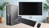 HP Z220 SFF Büroset 4x3.3GHz 8GB 240GB SSD + Fujitsu 24" FHD IPS Monitor + Tastatur und Maus + Verkabelung