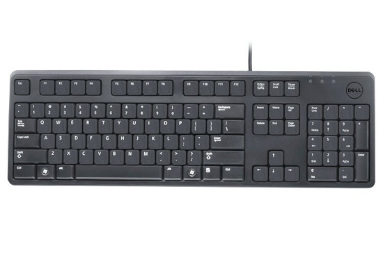 Професійна офісна клавіатура DELL KB212-B USB чорна + наліпки