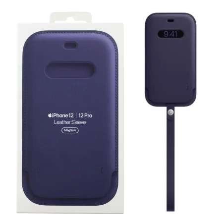 Original Funda de piel Magsafe Apple iPhone 12 Pro Max Deep Violet