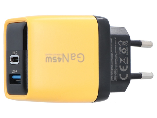 Nová síťová nabíječka Encore Energy GaN QC PD USB-A 18W USB-C 45W MD-4583RD + kabel USB-A USB-C 2m