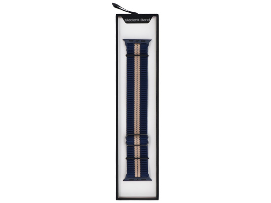 New GlacierX Nylon SlideLock Ocean Blue strap for Apple Watch 42/44/45/49mm Navy Blue