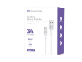 Nuovo cavo Encore Energy USB-A USB-C cavo QC PD 3A 60W per ricarica e trasferimento dati 100 cm bianco EE157-C