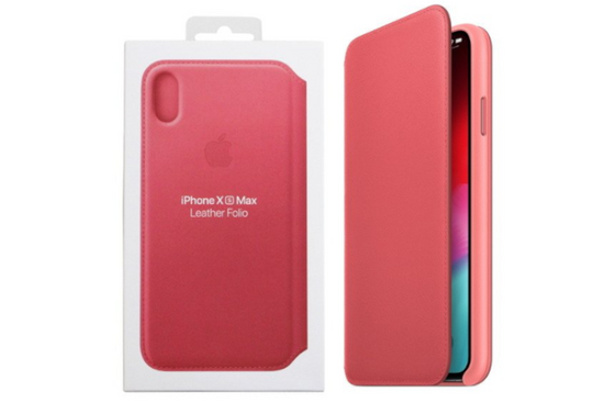 Originál Kožený Pouzdro Apple iPhone XS Max Liliac