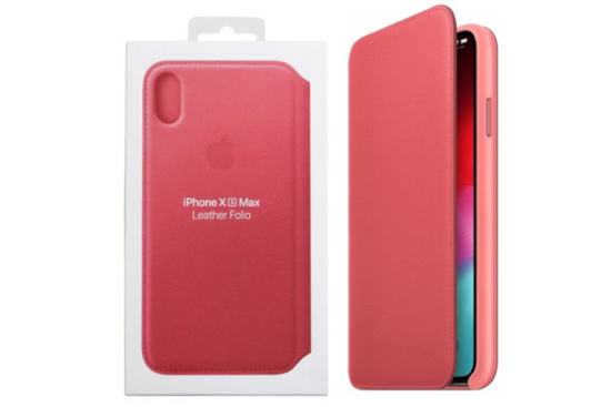 Чохол Новий шкіряний iPhone XS Max Leather Folio Peony Pink