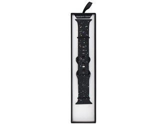 Nový pásek na smartwatch GlacierX Silicone Loop Band Black Sprinkle pro Apple Watch 42/44/45/49mm Černý multikolor