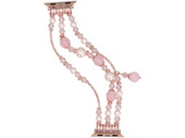 Nový náramek na smartwatch GlacierX Triple Strand Beaded Charm Bracelet Rose Pearl pro Apple Watch 38/40/41mm Růžový