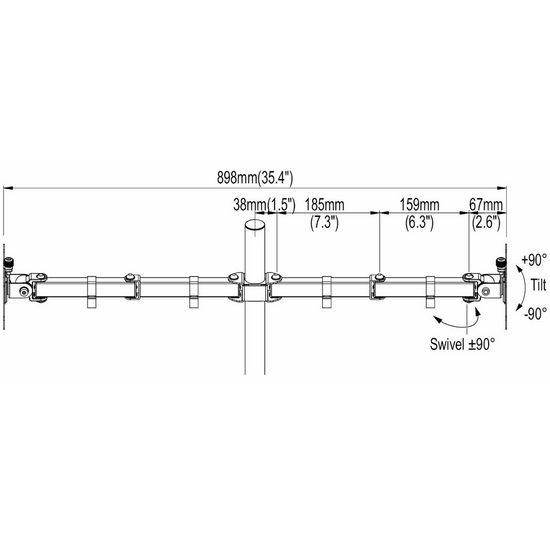 Nuevo Soporte de Escritorio Triadyn DuoClamp para Dos Monitores Televisores de 17-32" Ergonómico Ajustable Giratorio TRD-BLK-2ST-17"-32"