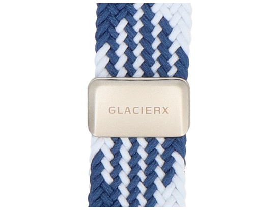 New GlacierX Braided Magnetic Buckle Sea Wave Strap for Apple Watch 38/40/41mm Blue-White